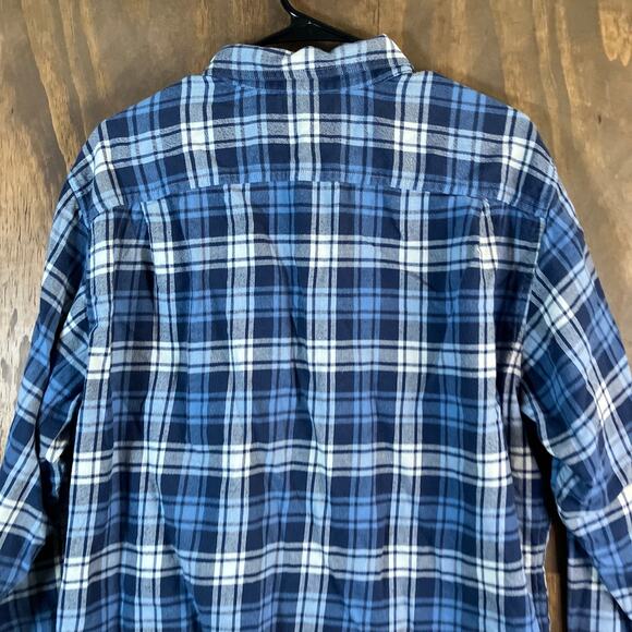 Uniqlo Mens Shirt Blue White Plaid Collared Button Down Long Sleeve XLarge - Picture 10 of 11